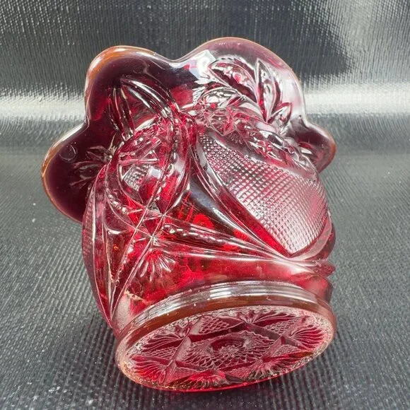 LE Smith Amberina Cadmium UV Glowing Glass Vase Bowl Jack In Pulpit Glass VTG - Picture 10 of 16